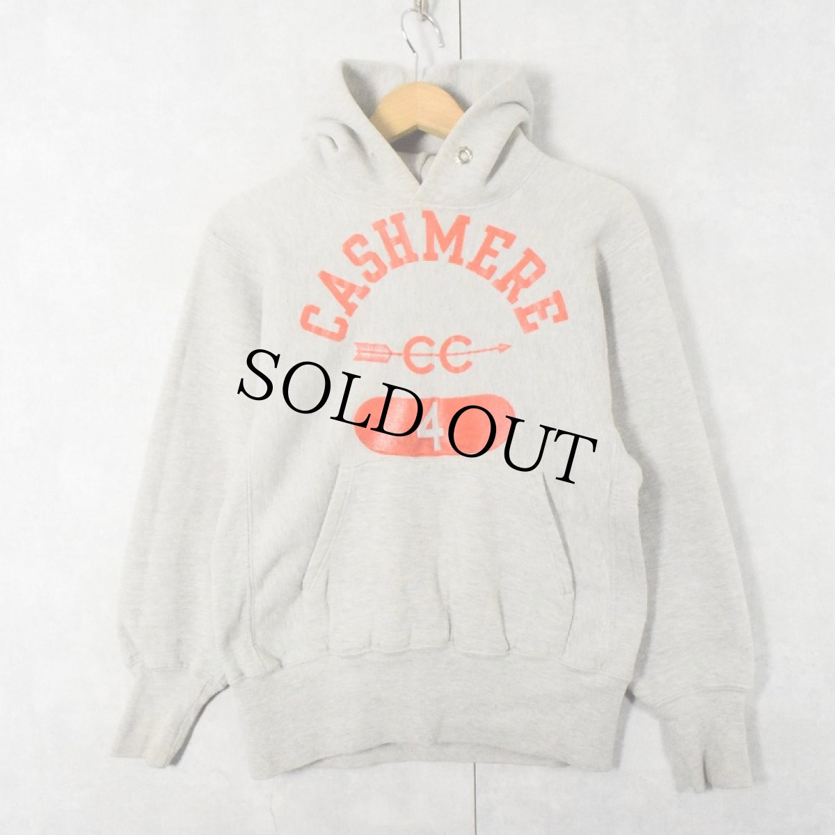 画像1: 70's Champion 青単色タグ REVERSE WEAVE USA製 "CASHMERE" スウェットフーディー S (1)