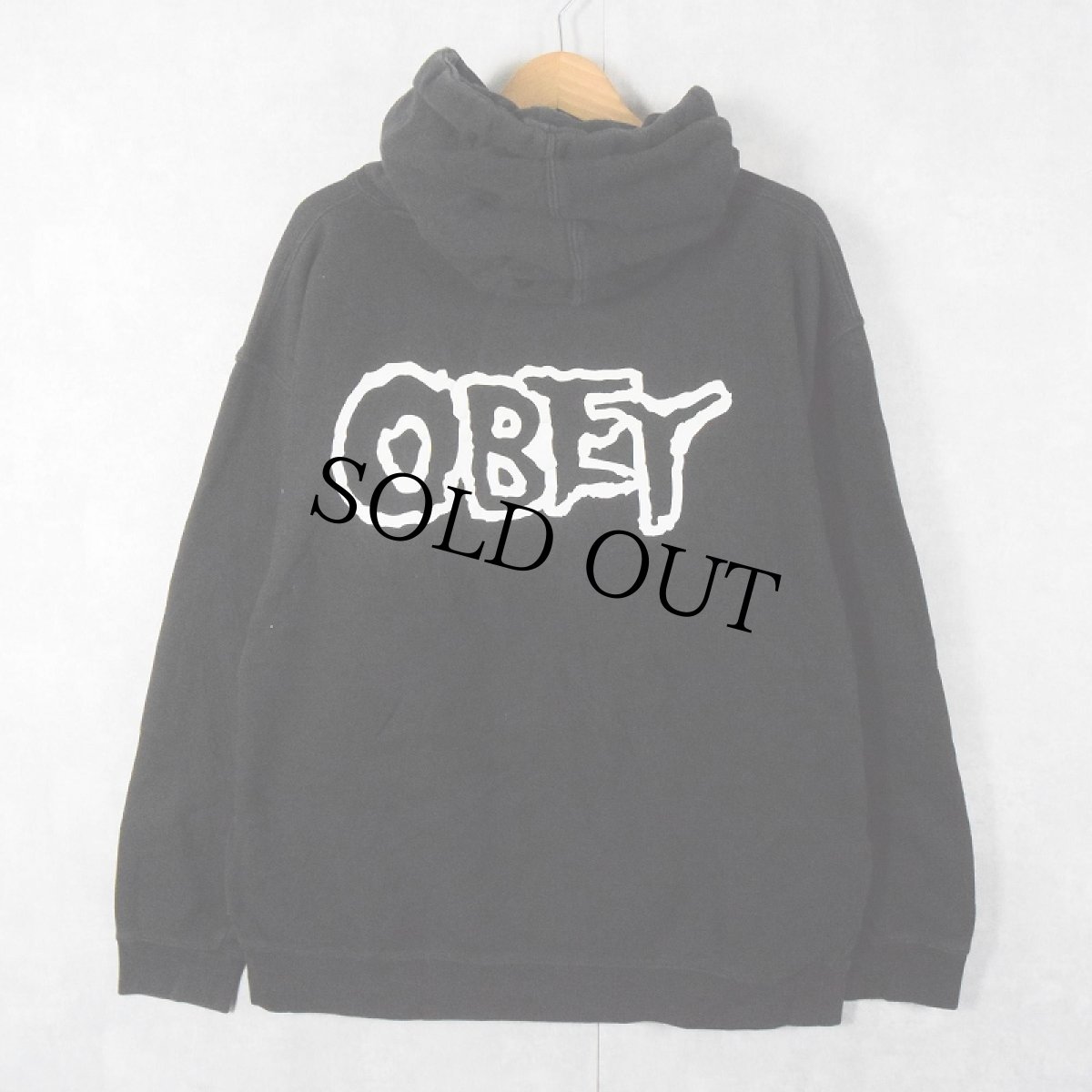 画像2: OBEY MISFITS FIEND CLUB "THE MISFITS" ハードコアパンクバンド プリントスウェットフーディー BLACK L (2)