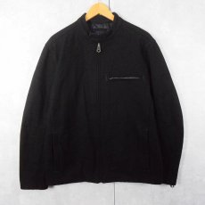 画像1: GAP メルトンウールシングルライダースジャケット BLACK M (1)