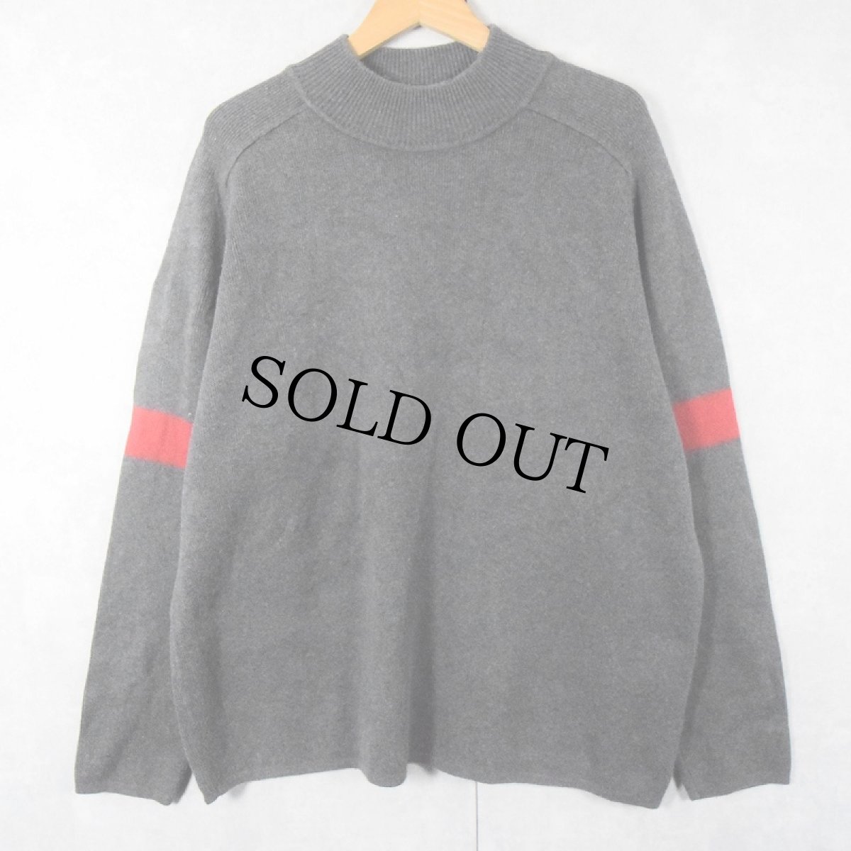 画像1: GAP ラインデザイン モックネック コットンニットセーター XL (1)