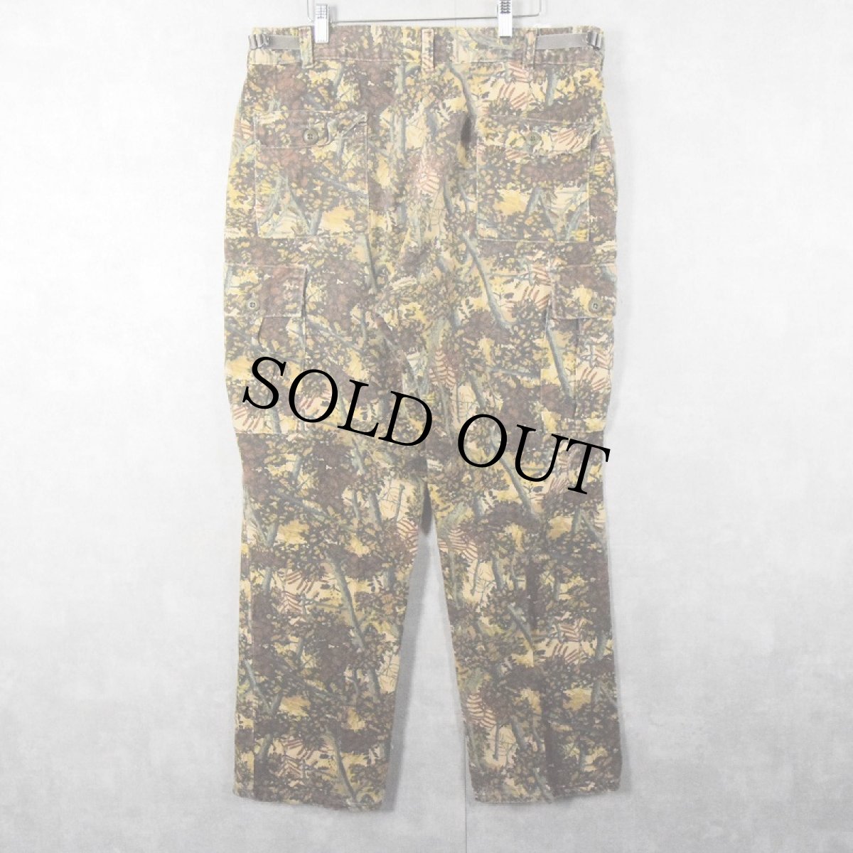 画像2: 90's BUSHLAN USA製 リアルツリーカモ柄 シャモアクロス カーゴアパンツ W39 (2)