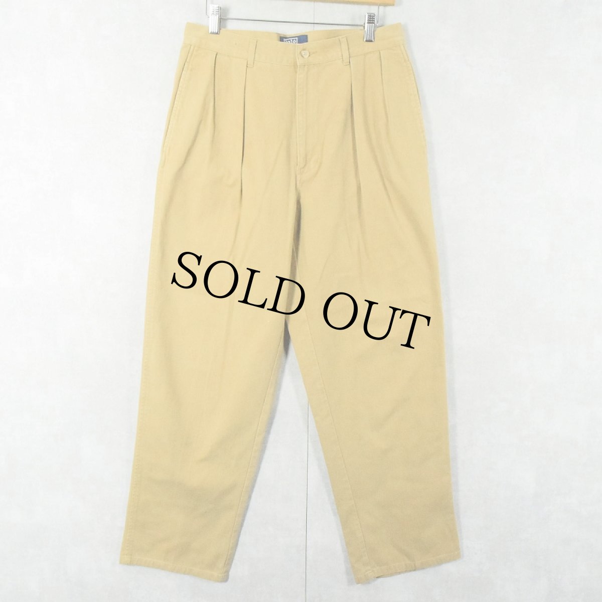 画像1: POLO Ralph Lauren 2タックチノトラウザーズ W32 (1)