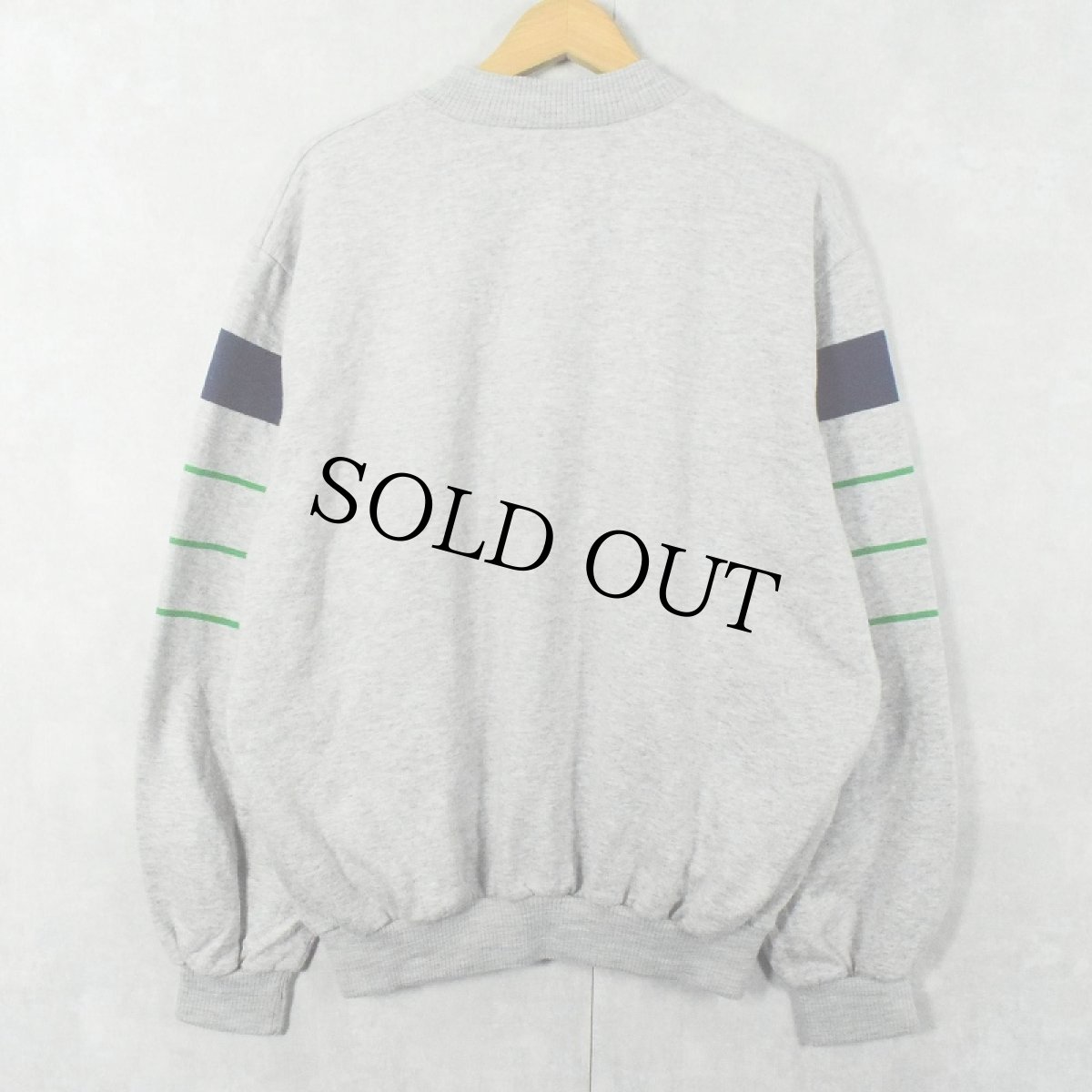 画像2: 70's〜 adidas VENTEX FRANCE製 ボーダー柄 フロッキープリントスウェット SIZE186 (2)