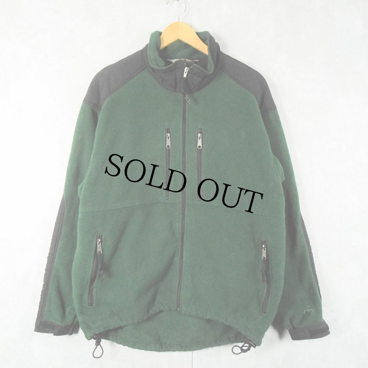 画像1: 【SALE】 90's EMS USA製 フリースジップジャケット DARKGREEN M (1)