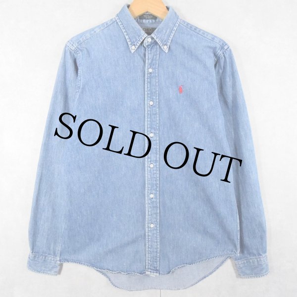 80s USA製 XL POLO Ralph Lauren デニムシャツ 80s 80年代 ポロラルフローレン 長袖 デニムシャツ アメリカ製