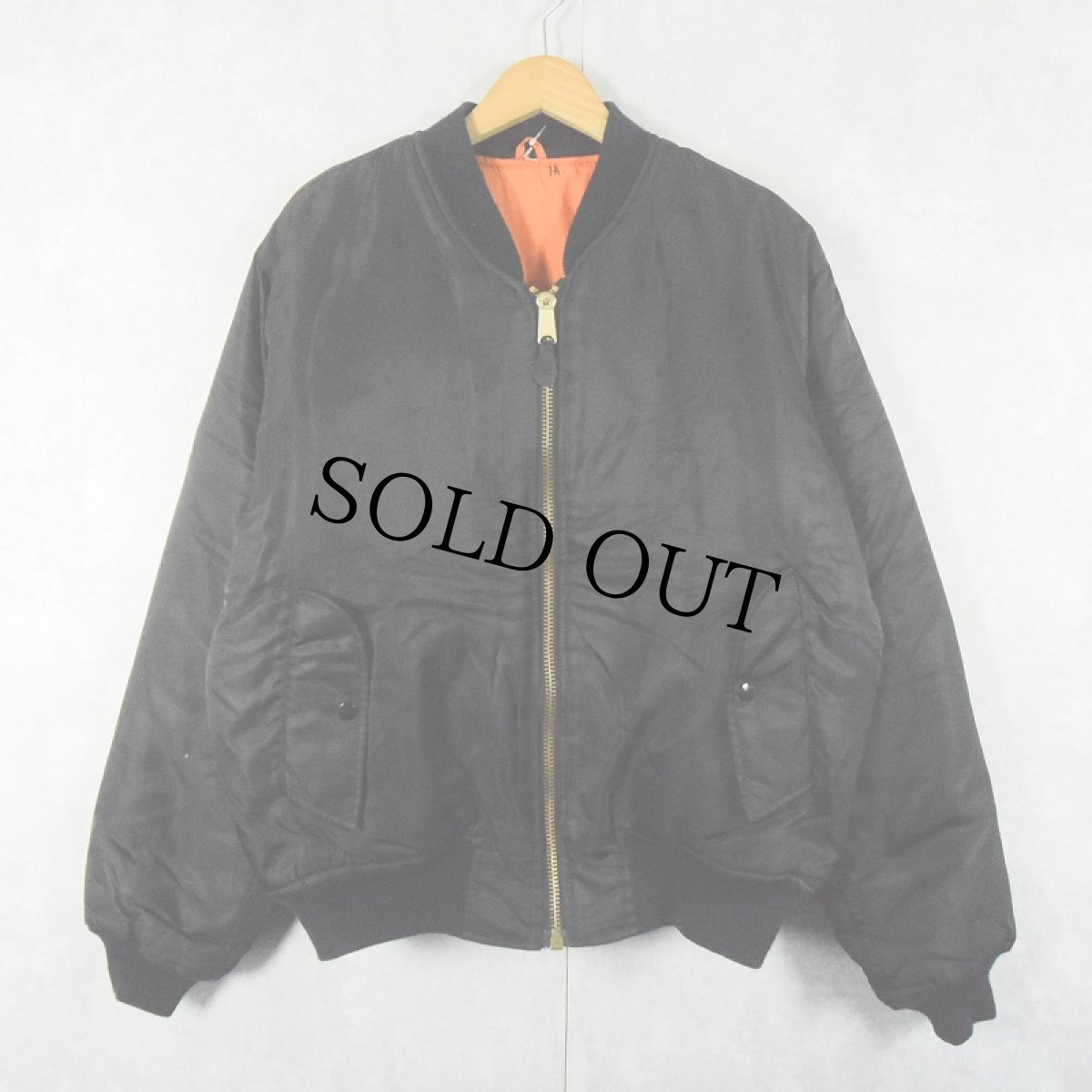 画像2: TRU-SPEC "MA-1 TYPE" ワッペン付き ナイロンジャケット BLACK L (2)