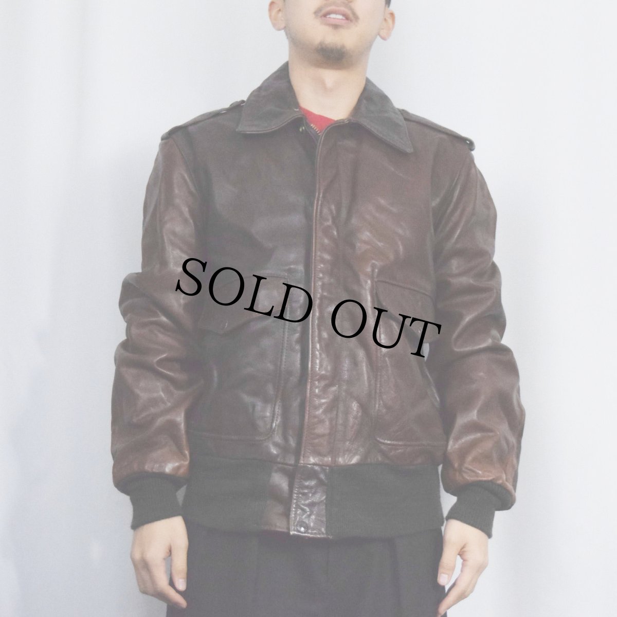 画像2: Schott "A-2 TYPE" レザージャケット SIZE42 (2)