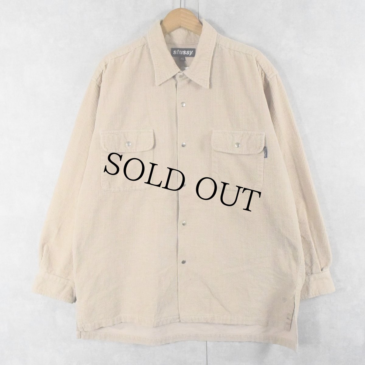 画像1: 90's STUSSY コーデュロイシャツ XL (1)