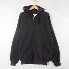 画像1: 90's PRO SPIRIT USA製 無地 スウェットジップパーカー BLACK 2XL (1)