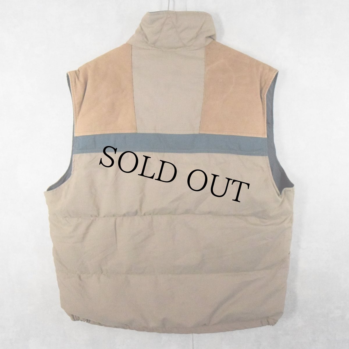 画像2: 80's Woolrich USA製 スエード切り替え 中綿入り ベスト L (2)