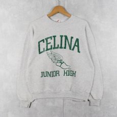 画像1: 90's JERZEES USA製 "CELINA JUNIOR HIGH" プリントスウェット L (1)