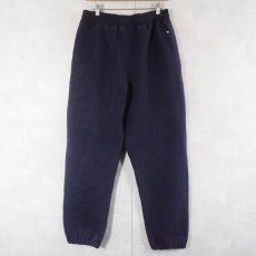 画像1: 90's RUSSELATHLETICS PRO COTTON USA製 ロゴ刺繍 無地スウェットパンツ NAVY XL (1)