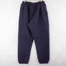 画像2: 90's RUSSELATHLETICS PRO COTTON USA製 ロゴ刺繍 無地スウェットパンツ NAVY XL (2)