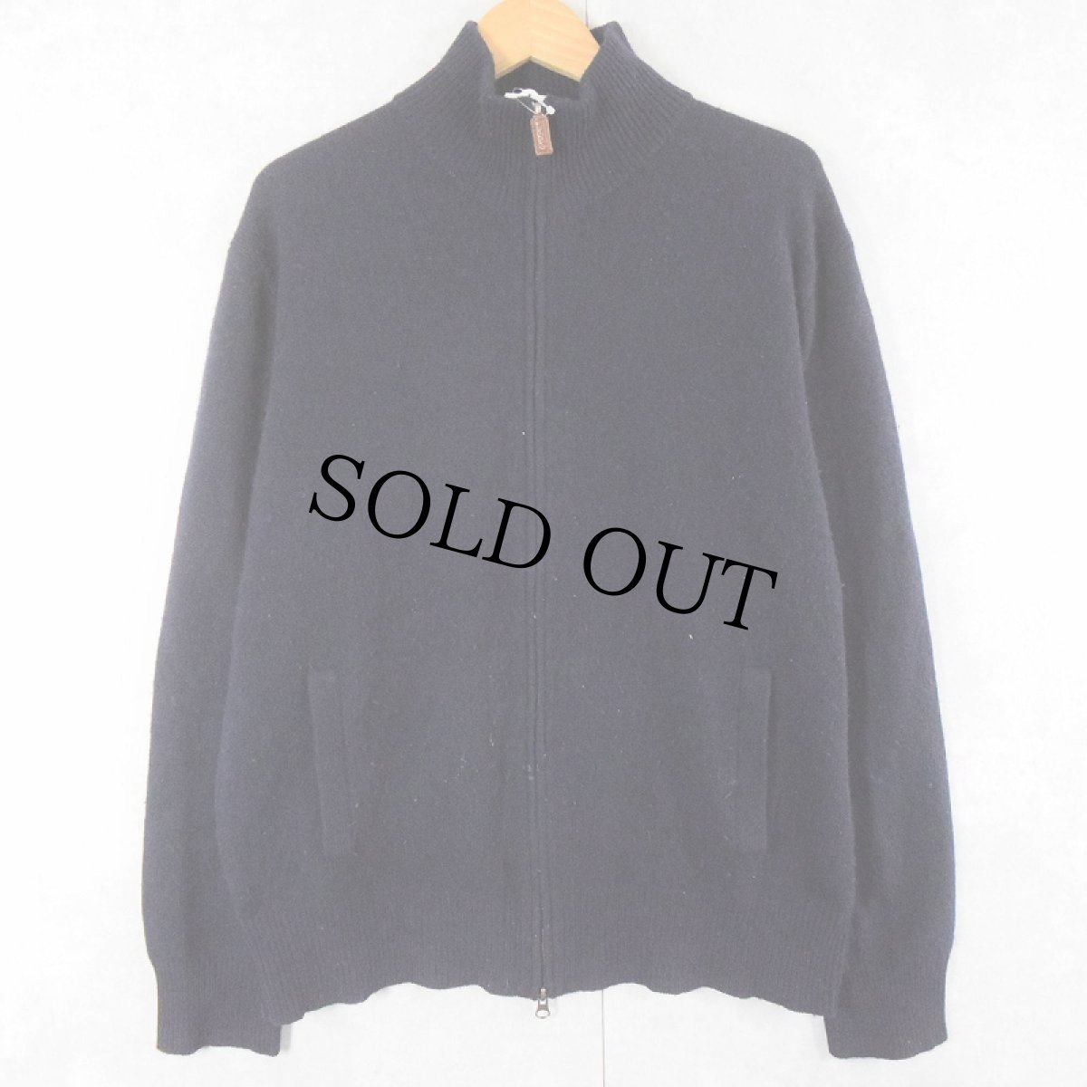 画像1: POLO Ralph Lauren ウール×カシミア ジップニットセーター NAVY L (1)