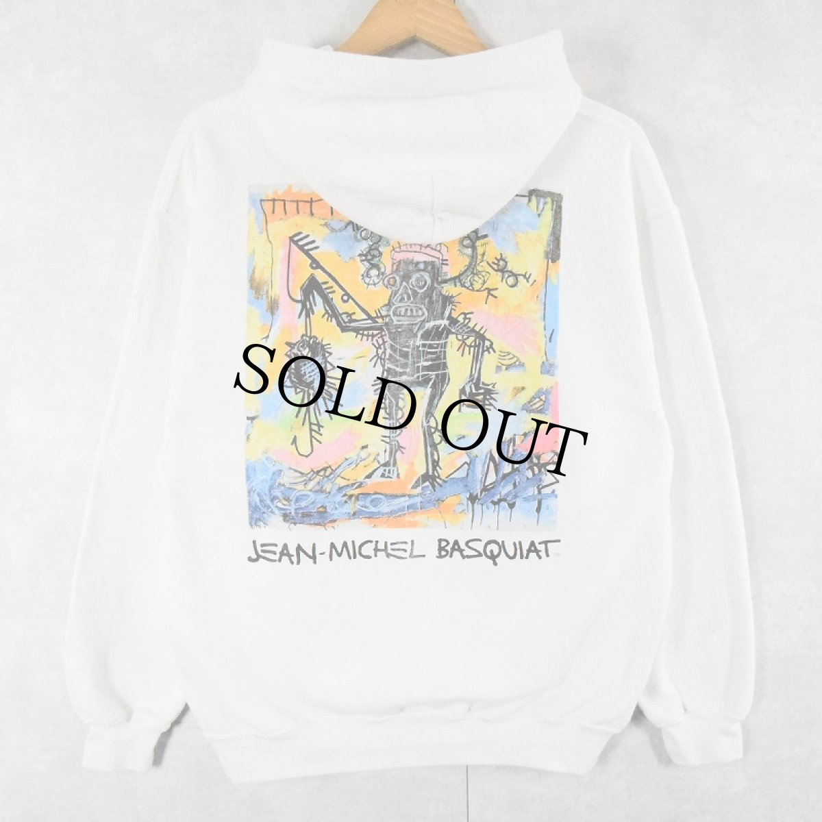 画像1: JEAN-MICHEL BASQUIAT アートプリント スウェットフーディ M (1)