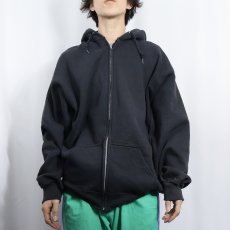 画像2: 90's PRO SPIRIT USA製 無地 スウェットジップパーカー BLACK 2XL (2)