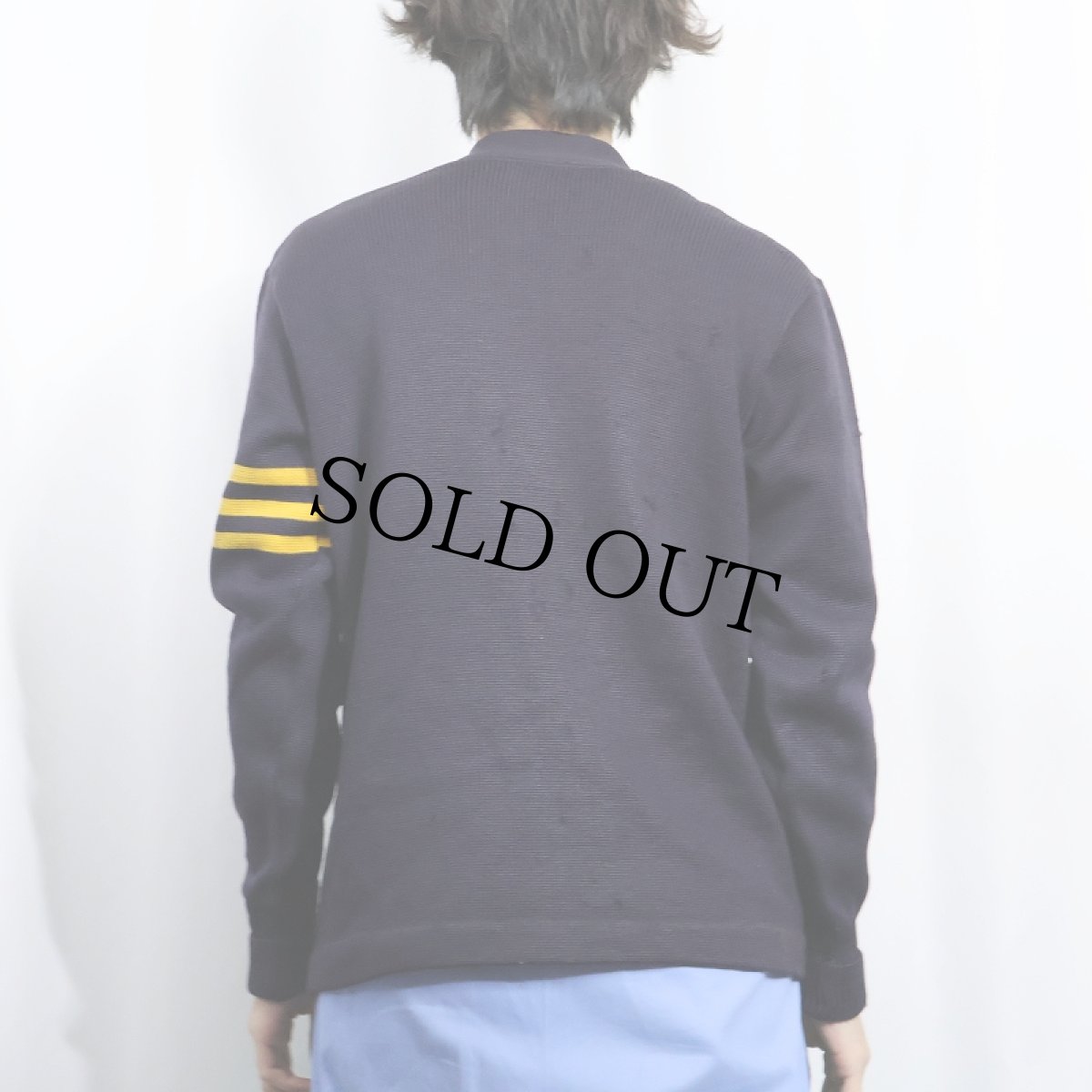 画像3: 50〜60's Chick Chester ウールニットカーディガン NAVY (3)