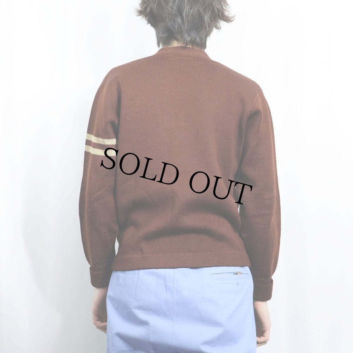 画像3: 50's レタードニットカーディガン (3)