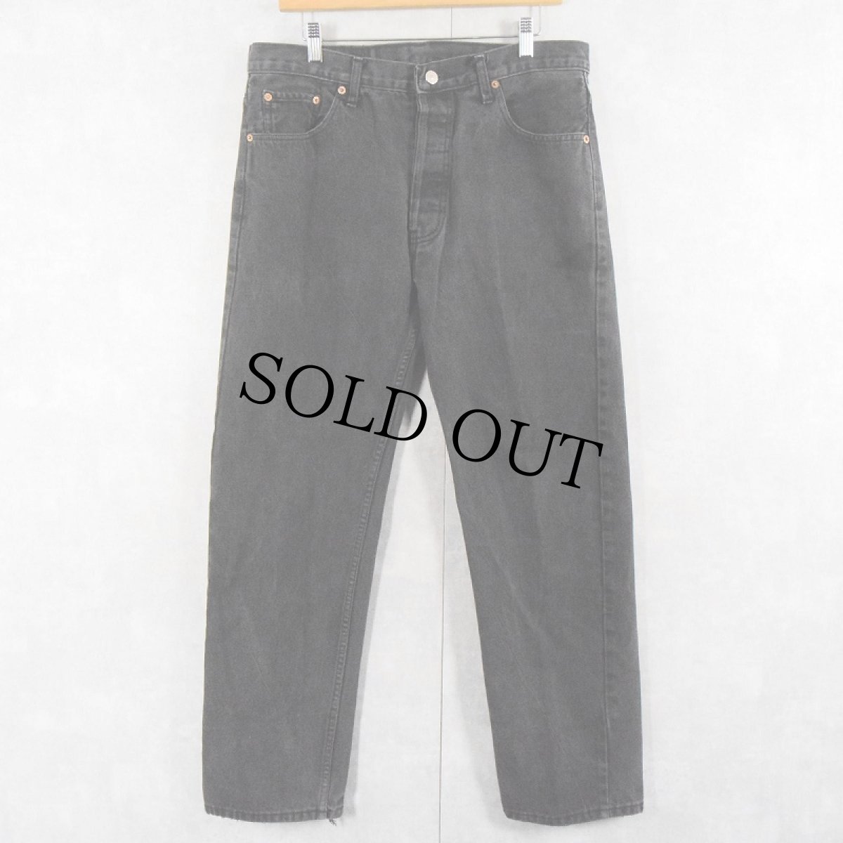 画像1: 90's Levi's 505 USA製 "サルファブラック" ブラックデニムパンツ W35 (1)