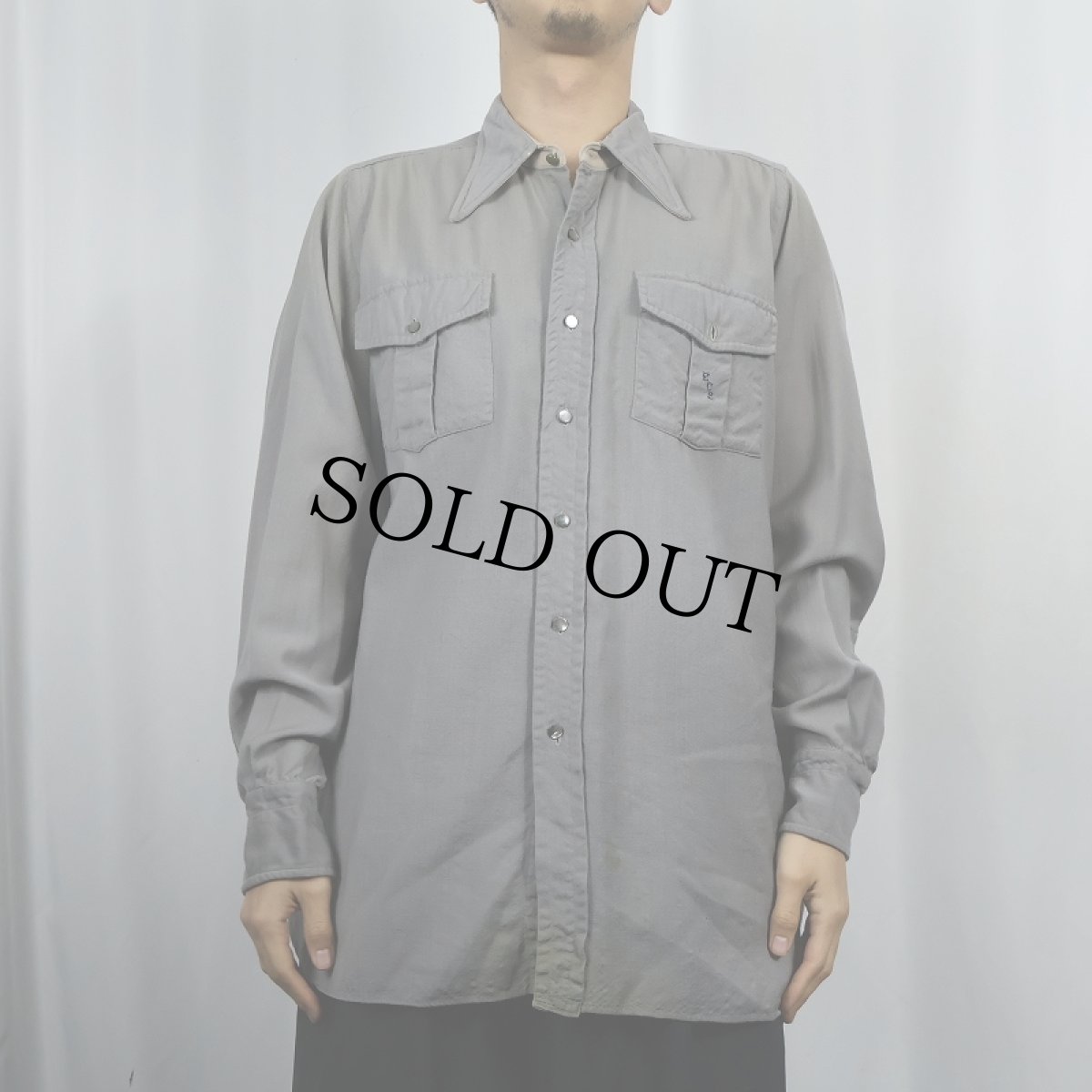 画像2: 40's Ferd Klaas ウール×レーヨンシャツ (2)