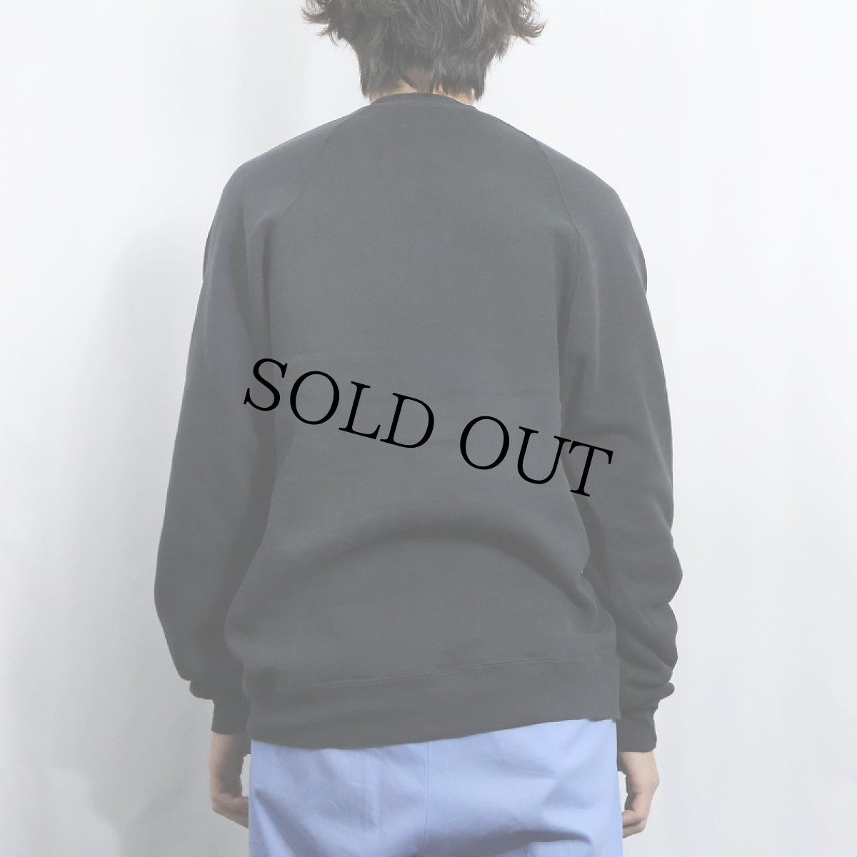 画像3: 90's JERZEES USA製 無地 ラグランスウェット BLACK XL (3)