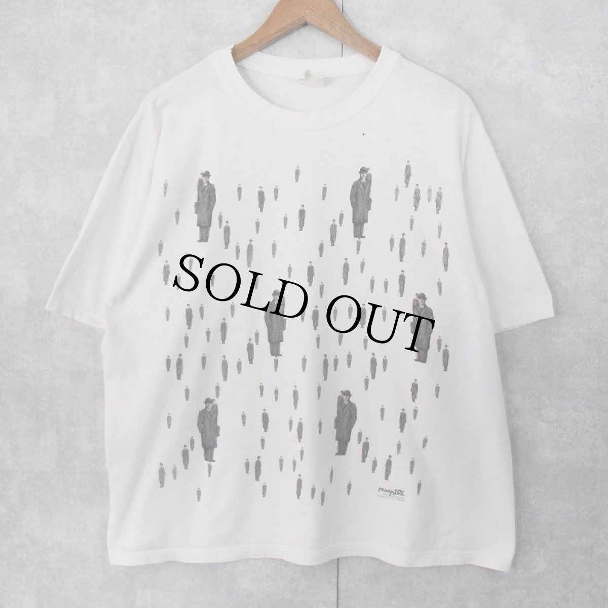 画像2: 90's Rene Magritte "ゴルコンダ" アートプリントTシャツ XL (2)