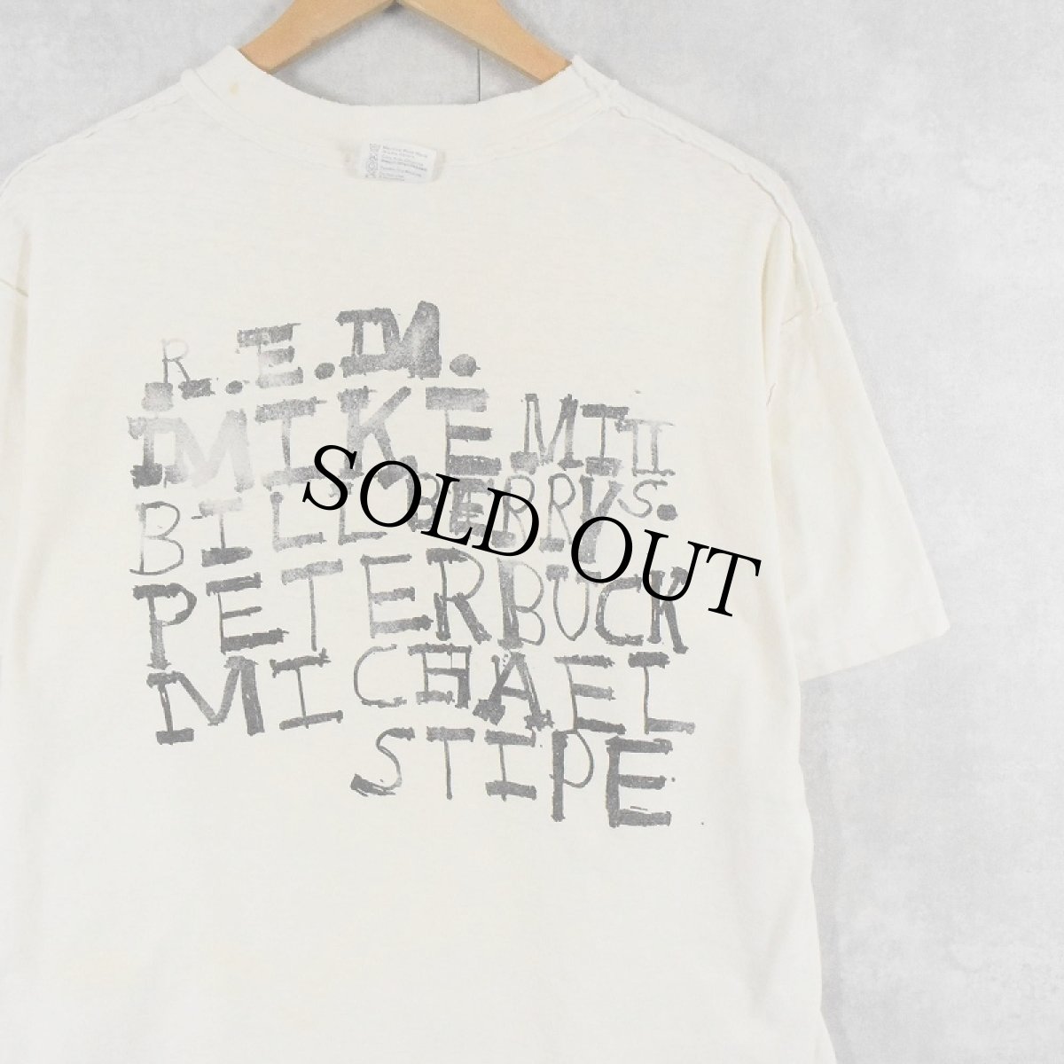 画像2: 80's R.E.M USA製 インサイドアウト オルタナティヴロックバンドTシャツ XL (2)