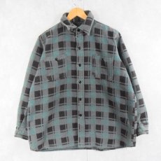 画像1: Palermo チェック柄 ヘビーネルシャツ L (1)