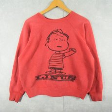 画像1: 60's SPRUCE SNOOPY USA製 "LINUS" 染み込みプリントスウェット LARGE (1)