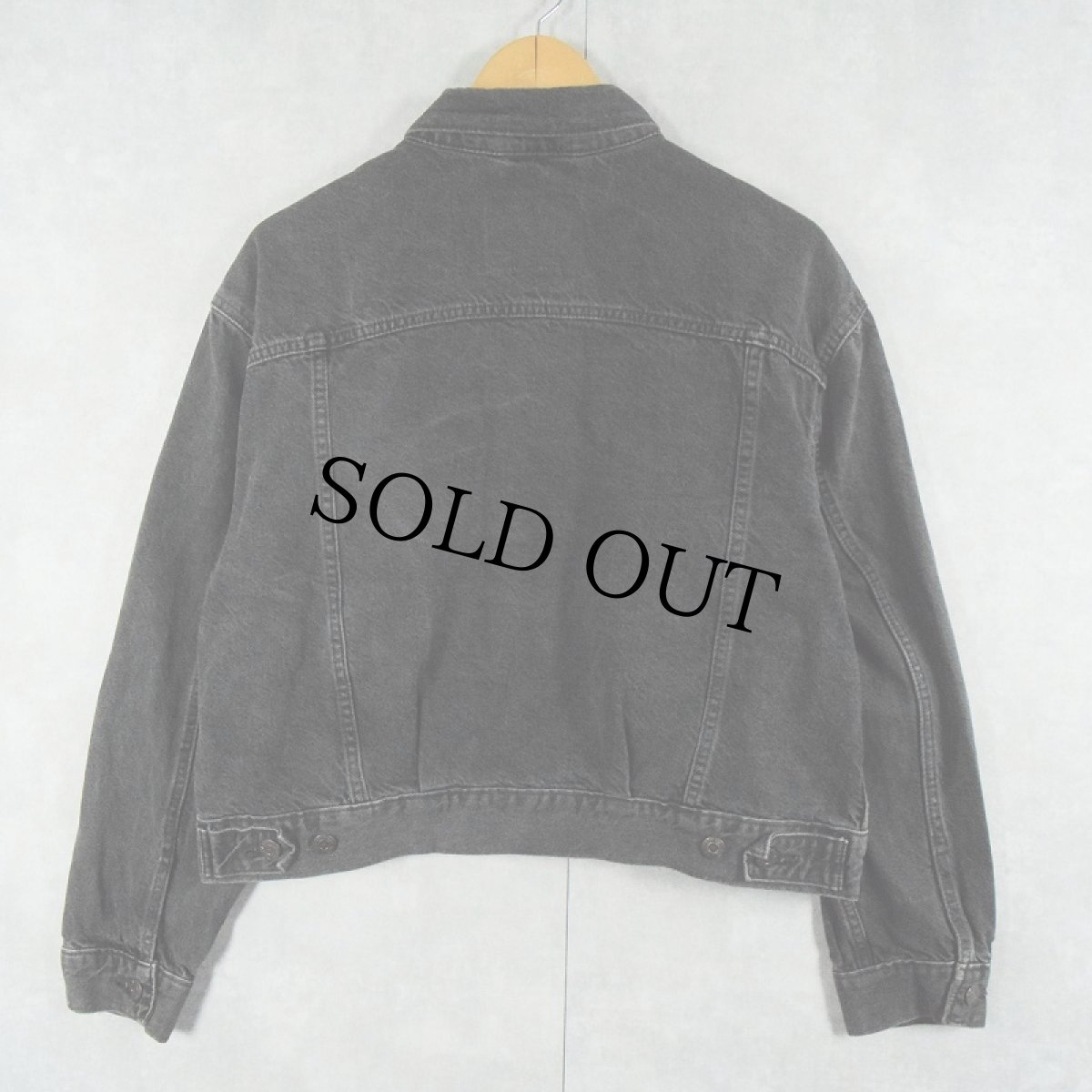 画像2: Levi's ブラックデニムジャケット M (2)