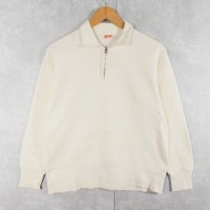 画像1: 50's Healthknit ハーフジップ 無地スウェット M (1)