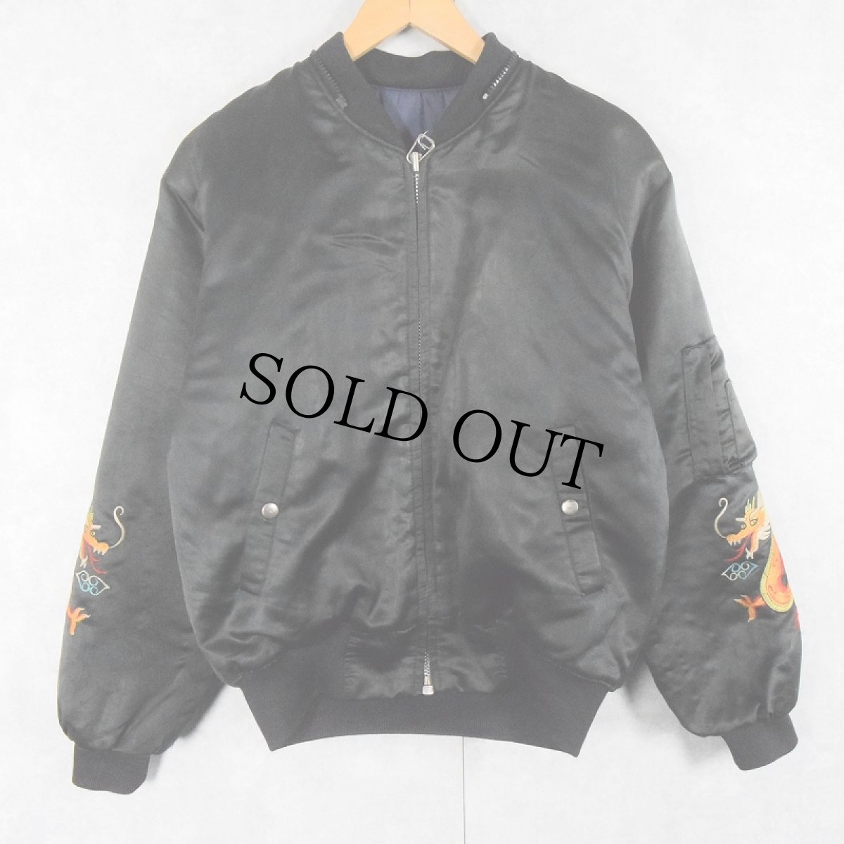 画像2: 80's "KOREA" 龍刺繍 スーベニアジャケット BLACK (2)