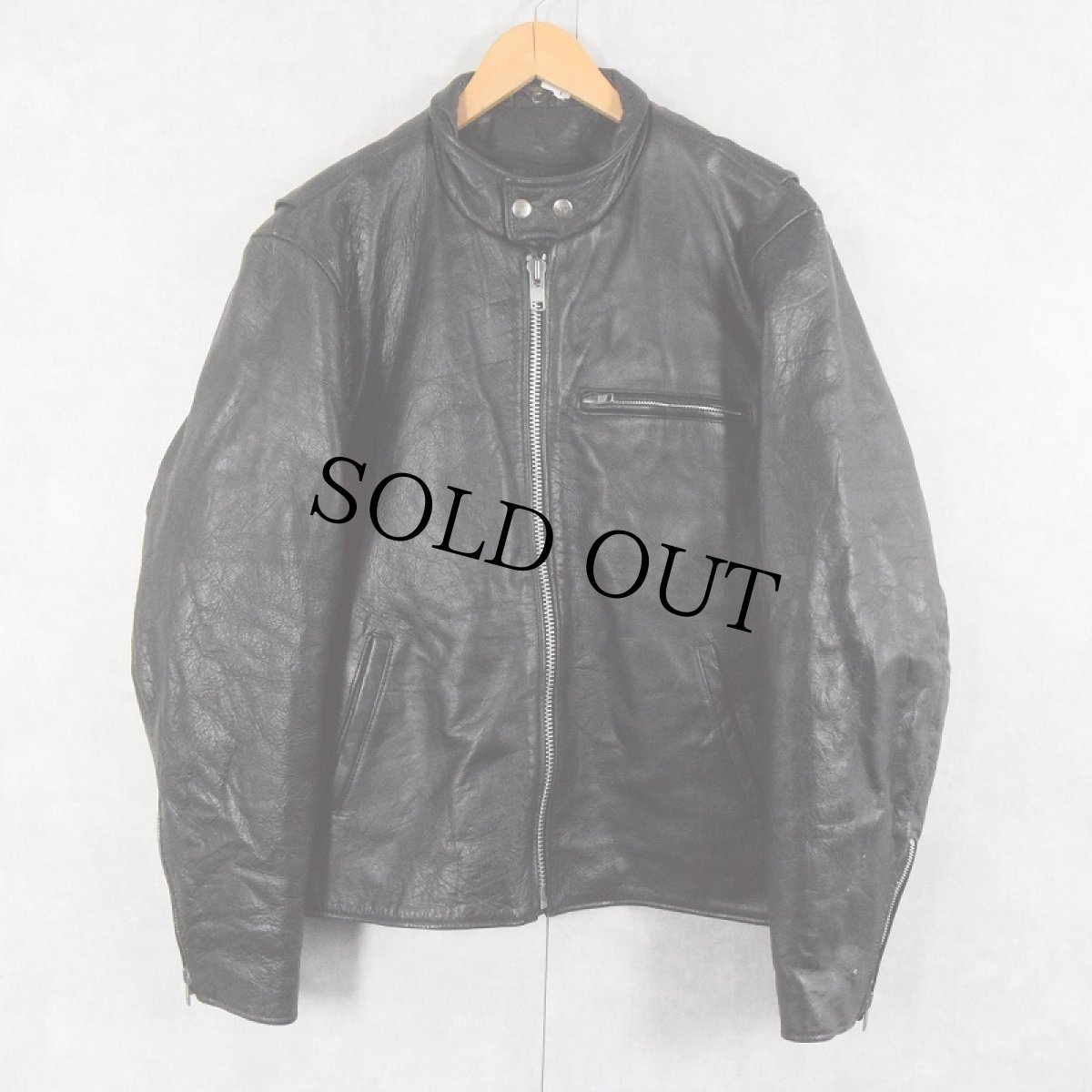 画像1: HOT LEATHER シングルライダースジャケット SIZE40 (1)