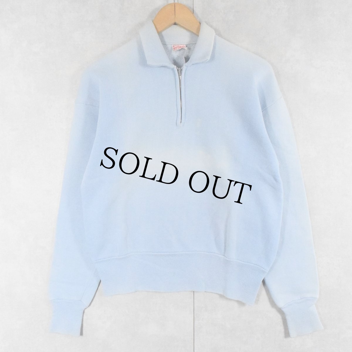 画像1: 【SALE】 60's Healthknit ハーフジップ 無地スウェット M (1)