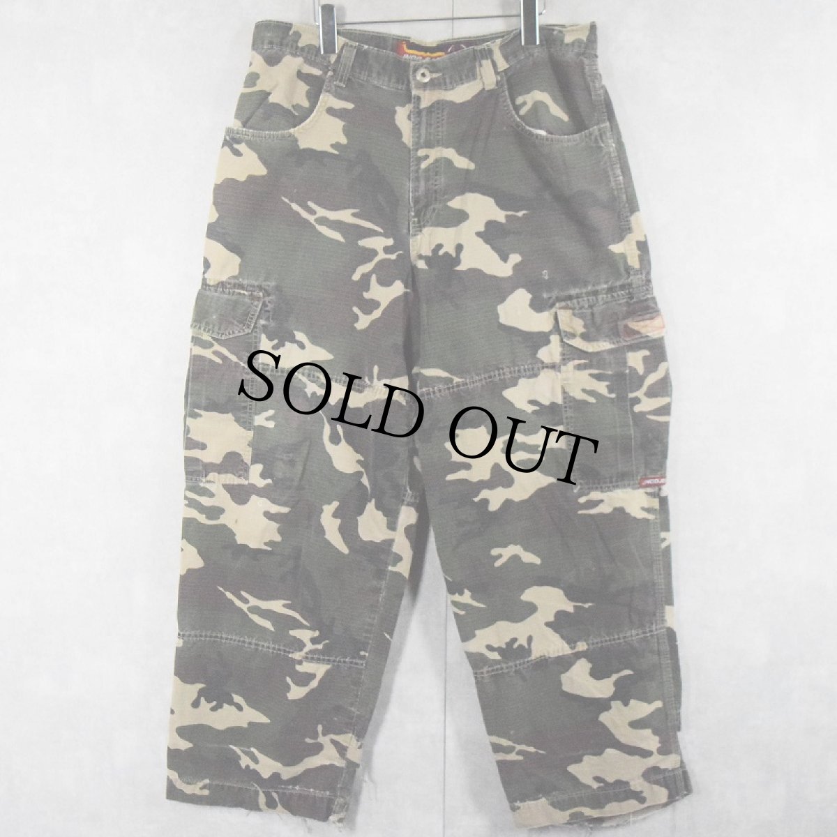 画像2: 90's JNCO JEANS カモ柄 リップストップ カーゴパンツ W36 (2)