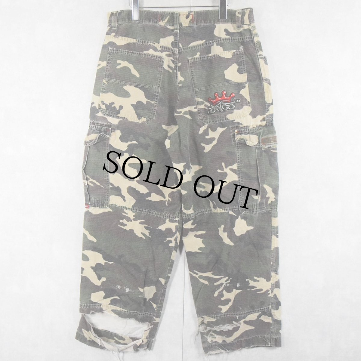 画像1: 90's JNCO JEANS カモ柄 リップストップ カーゴパンツ W36 (1)