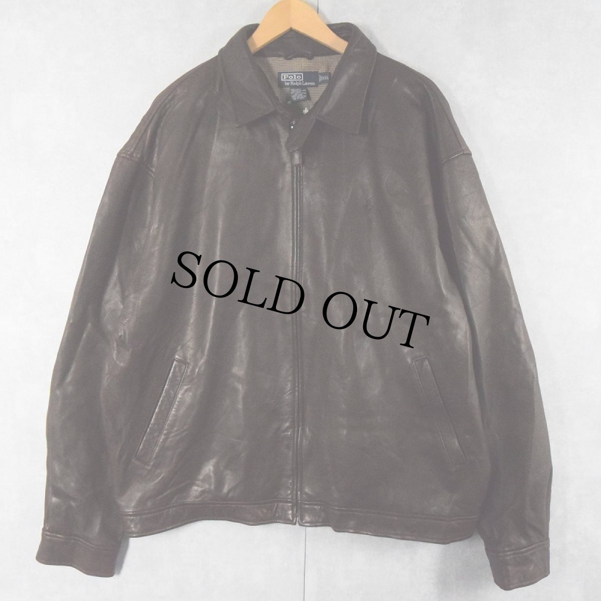 画像1: POLO Ralph Lauren レザージャケット BROWN XXL  (1)
