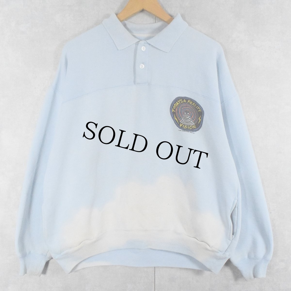 画像2: 80's VISION STREET WEAR ロゴプリントスウェット L (2)