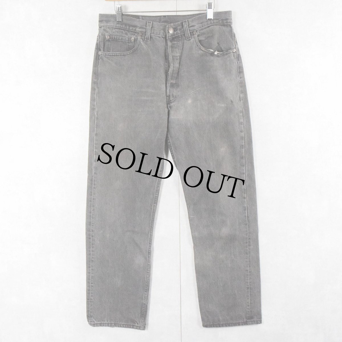 画像1: 90's Levi's 501 USA製 "サルファブラック" ブラックデニムパンツ W33 (1)