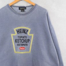 画像1: 90's NON-FICTION CANADA製 "HEINZ TOMATO KETCHUP" 刺繍入り フェードスウェット XL (1)