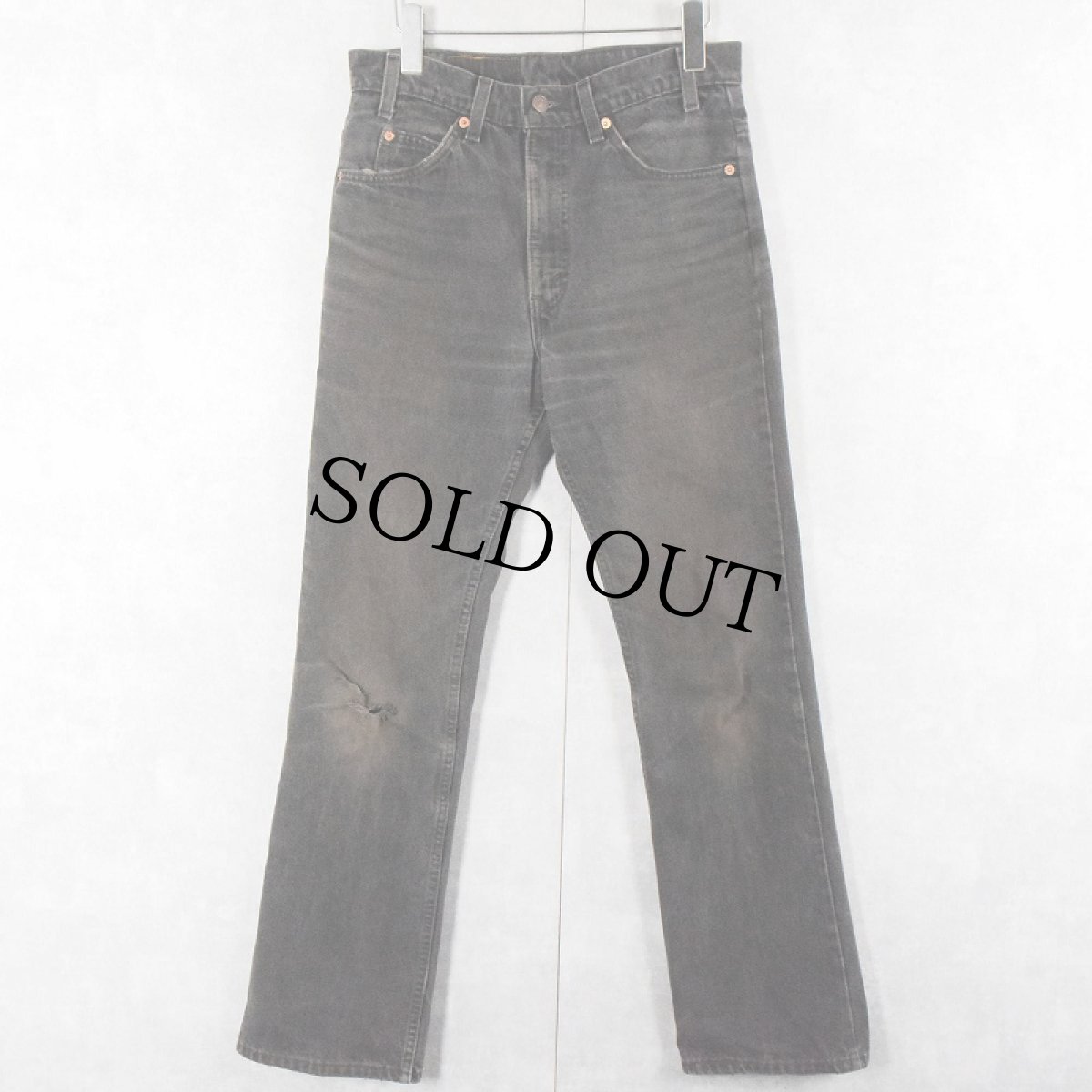 画像1: 90's Levi's 517 USA製 "サルファブラック" ブラックデニムパンツ W31 (1)