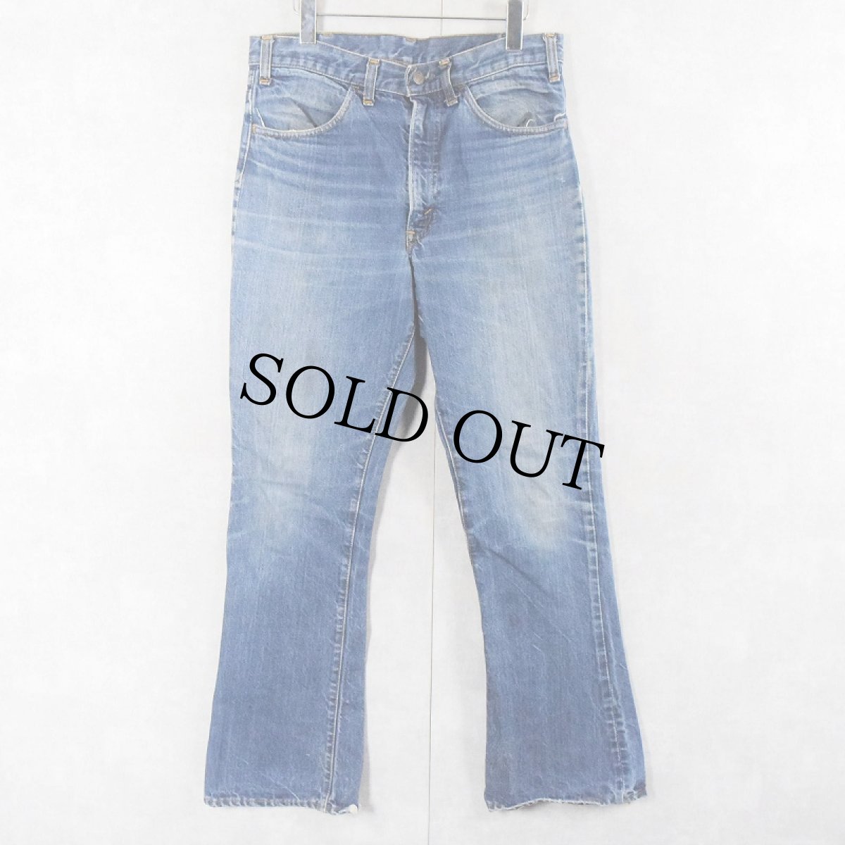 画像1: 60〜70's LEVI'S 646 BIGE オレンジタブ ベルボトムデニムパンツ W32 (1)