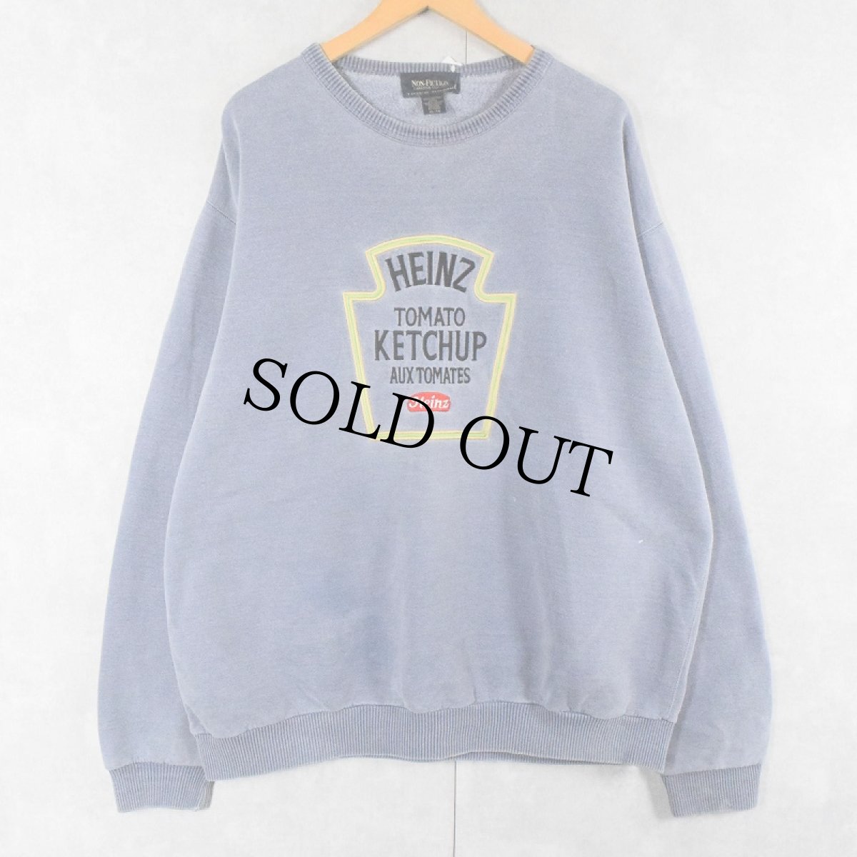 画像2: 90's NON-FICTION CANADA製 "HEINZ TOMATO KETCHUP" 刺繍入り フェードスウェット XL (2)