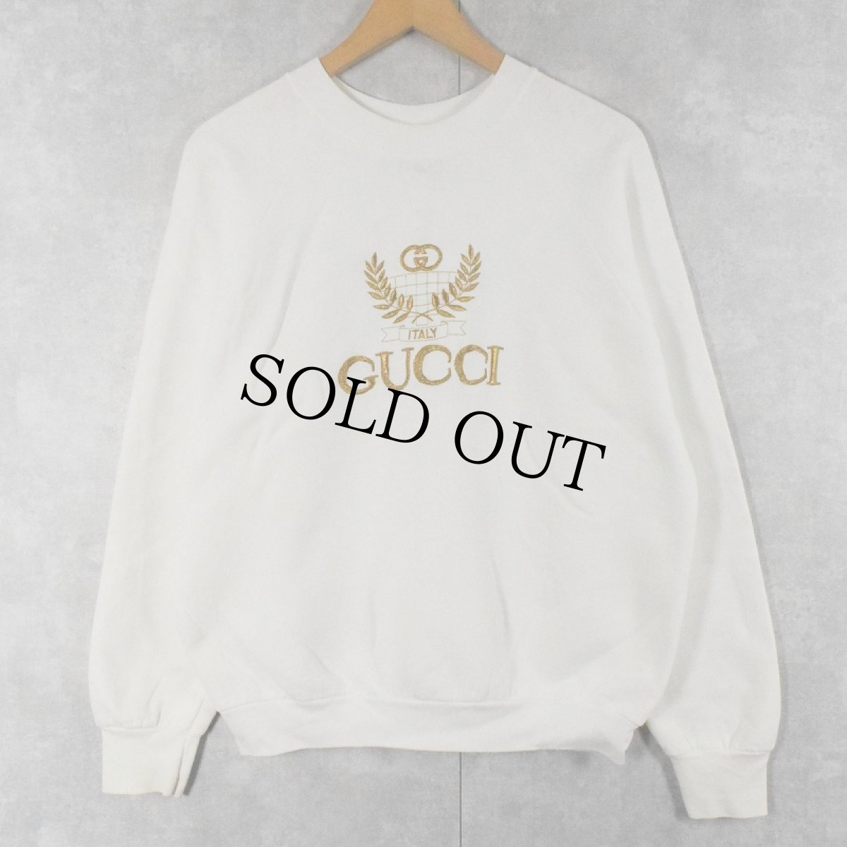 画像2: 90's ブート GUCCI USA製 ロゴ刺繍 スウェット  L (2)