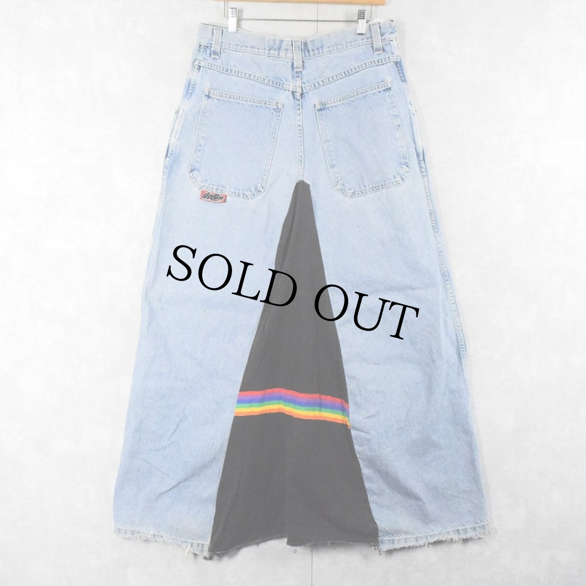 画像2: 90's JNCO PIPES USA製 リメイクデニムスカート W33 (2)