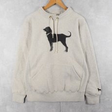 画像1: 90's The Black Dog USA製 犬プリント モックネックスウェット L (1)