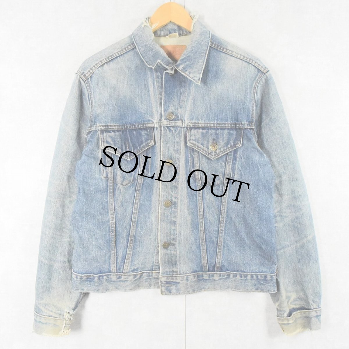 画像2: 70's LEVI'S 70505 BIGE "Cream / Disraeli Gears" ロックバンド ハンドペイント デニムジャケット (2)