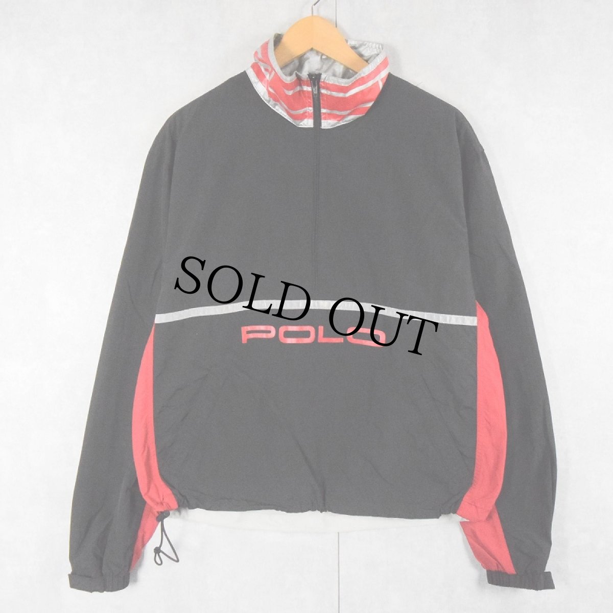 画像2: POLO Ralph Lauren ハーフジップ ナイロンジャケット BLACK L (2)