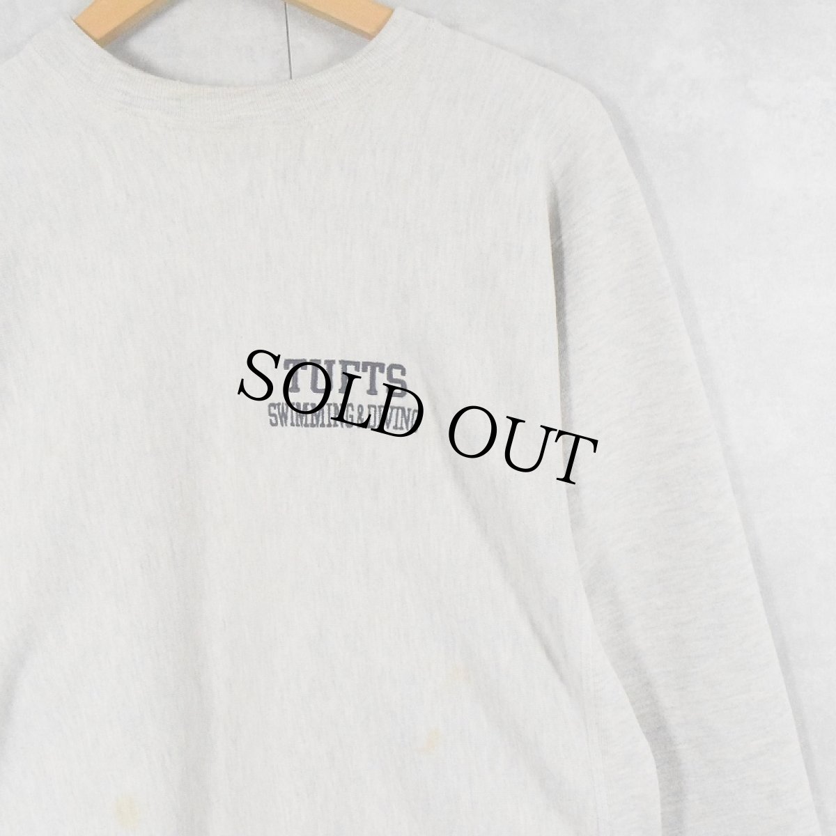 画像2: 90〜2000's Champion REVERSE WEAVE "TUFTS SWIMMING & SIVING" 刺繍入り バックプリントスウェット XL (2)