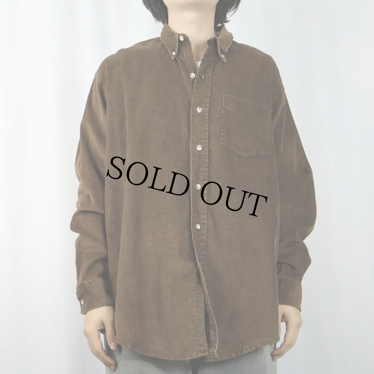 画像2: 80〜90's Eddie Bauer USA製 コーデュロイボタンダウンシャツ L (2)